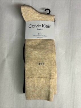 New Calvin Klein Socks 4 Pair Men’s Multicolor Casual Crew Socks Business Preppy